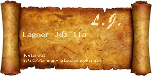 Lagner Júlia névjegykártya